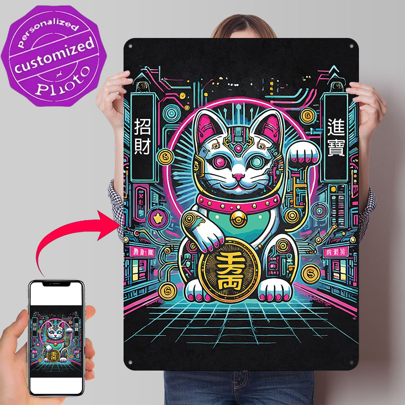 Cyberpunk Maneki Neko - Tech F - Tech Office Wall Art review and price